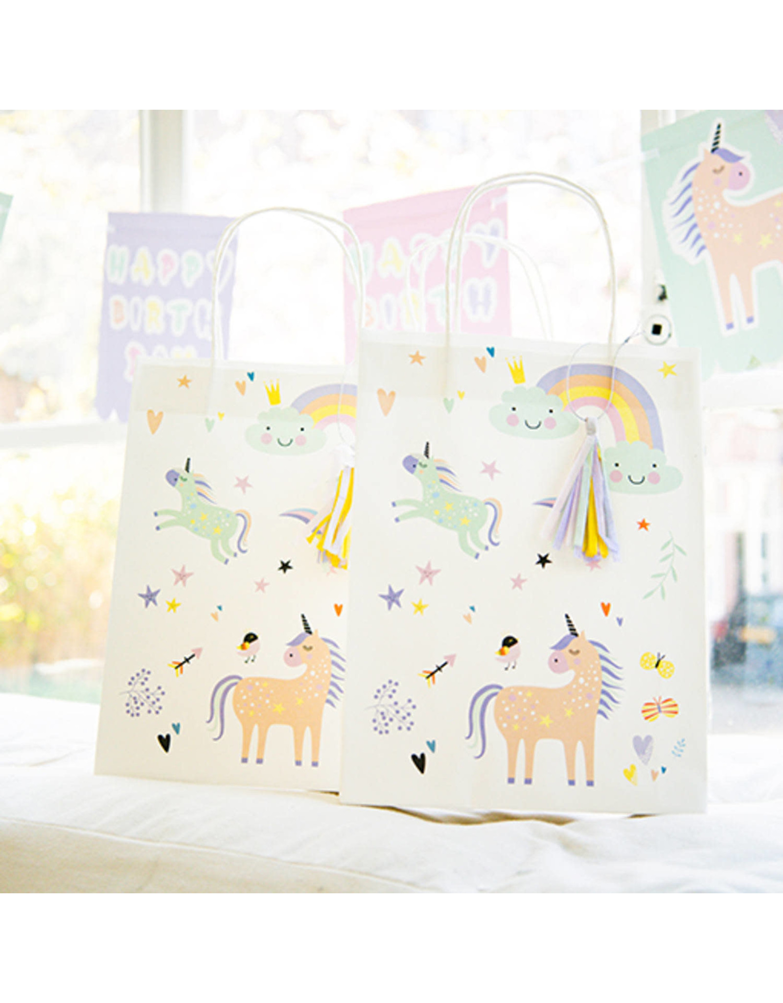 Unicorn & rainbows gift bags 6 stuks