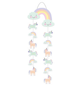 Unicorn & rainbows hanging deco 30 x 85 cm