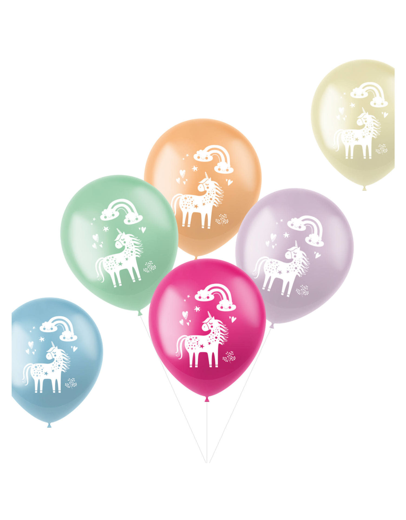 Unicorn & Rainbows latex ballonnen 6 stuks 30 cm