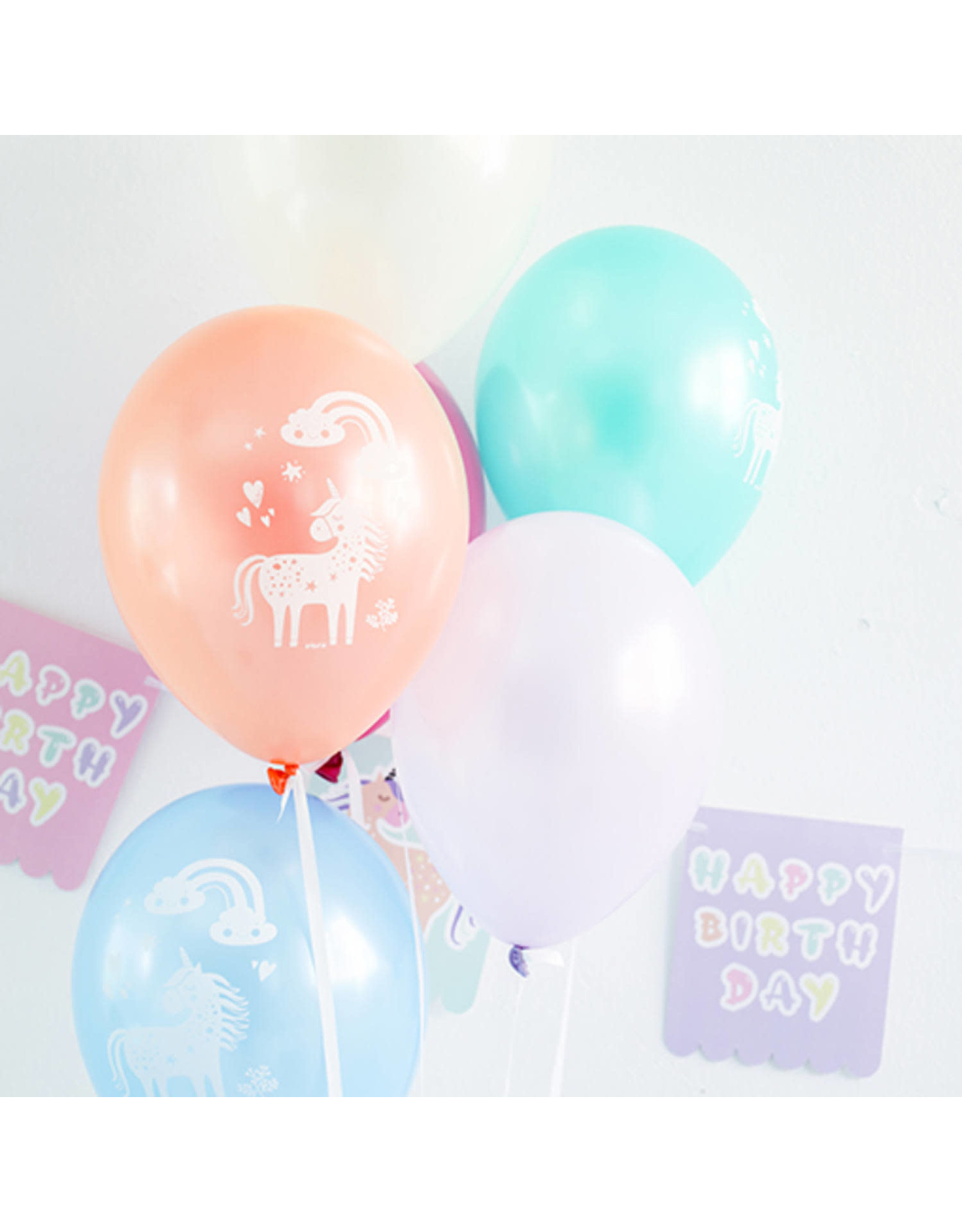 Unicorn & Rainbows latex ballonnen 6 stuks 30 cm