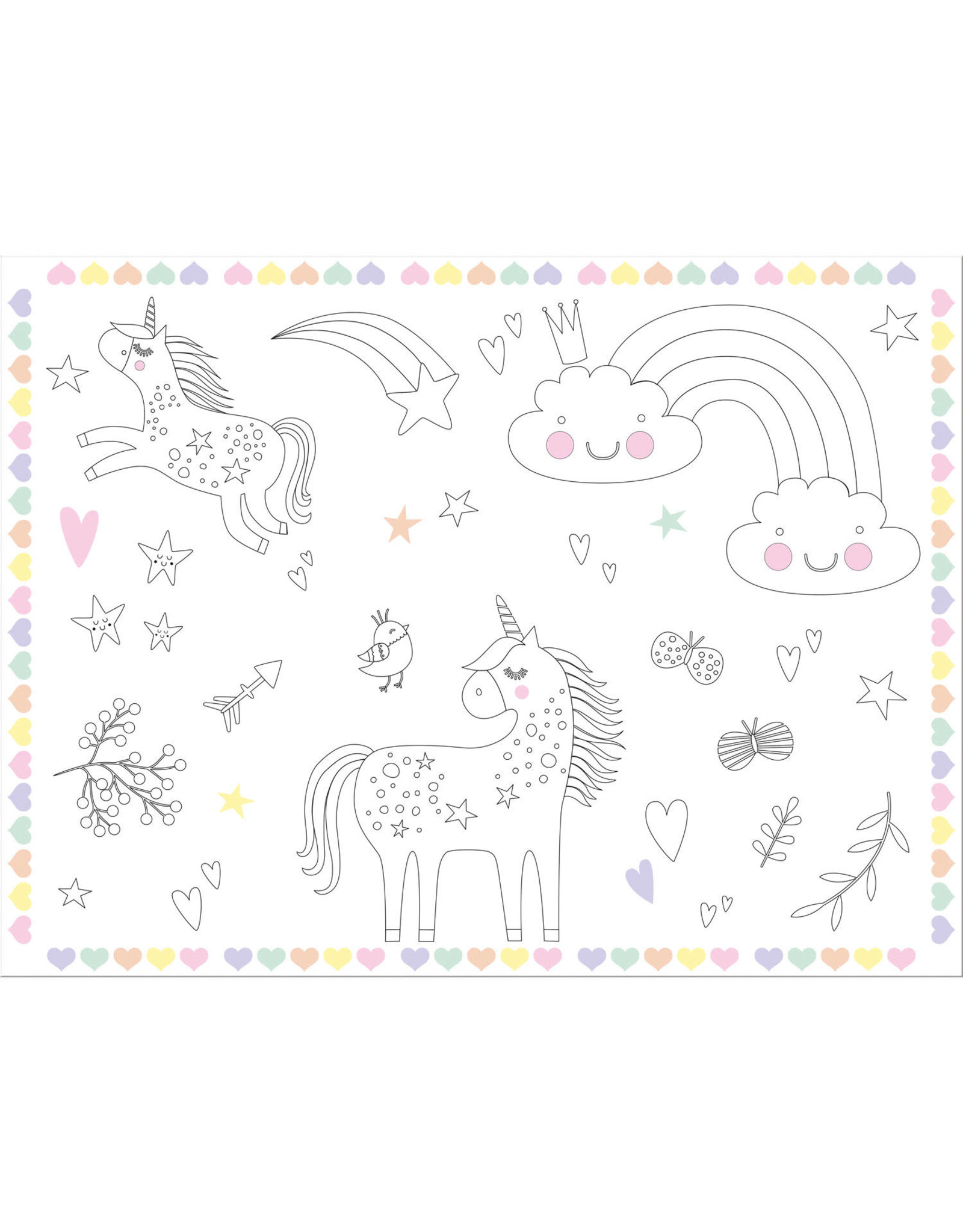 Unicorn & rainbows placemats 6 stuks