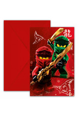 Lego Ninjago uitnodigingen 6 stuks (incl. envelop)