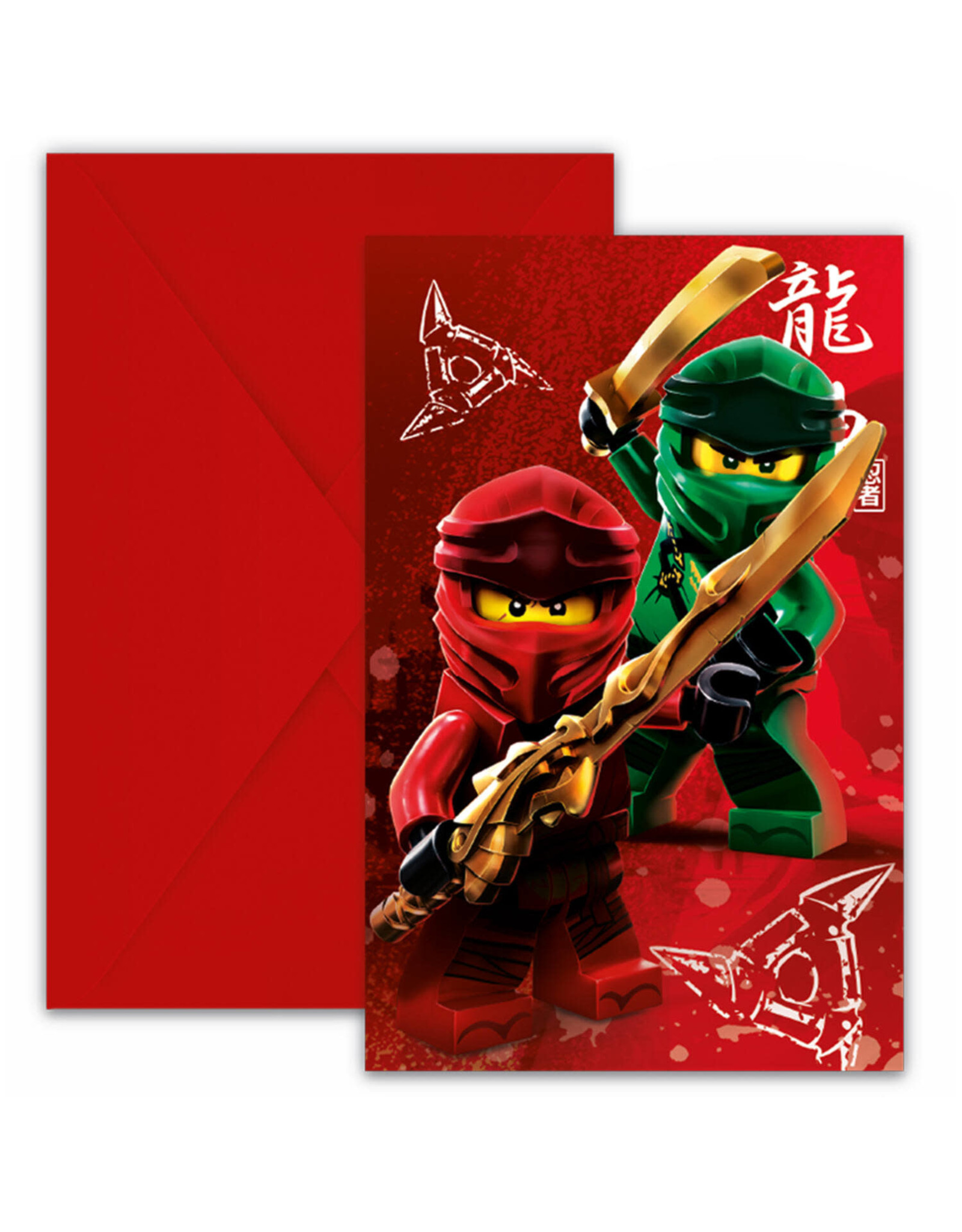 Lego Ninjago uitnodigingen 6 stuks (incl. envelop)