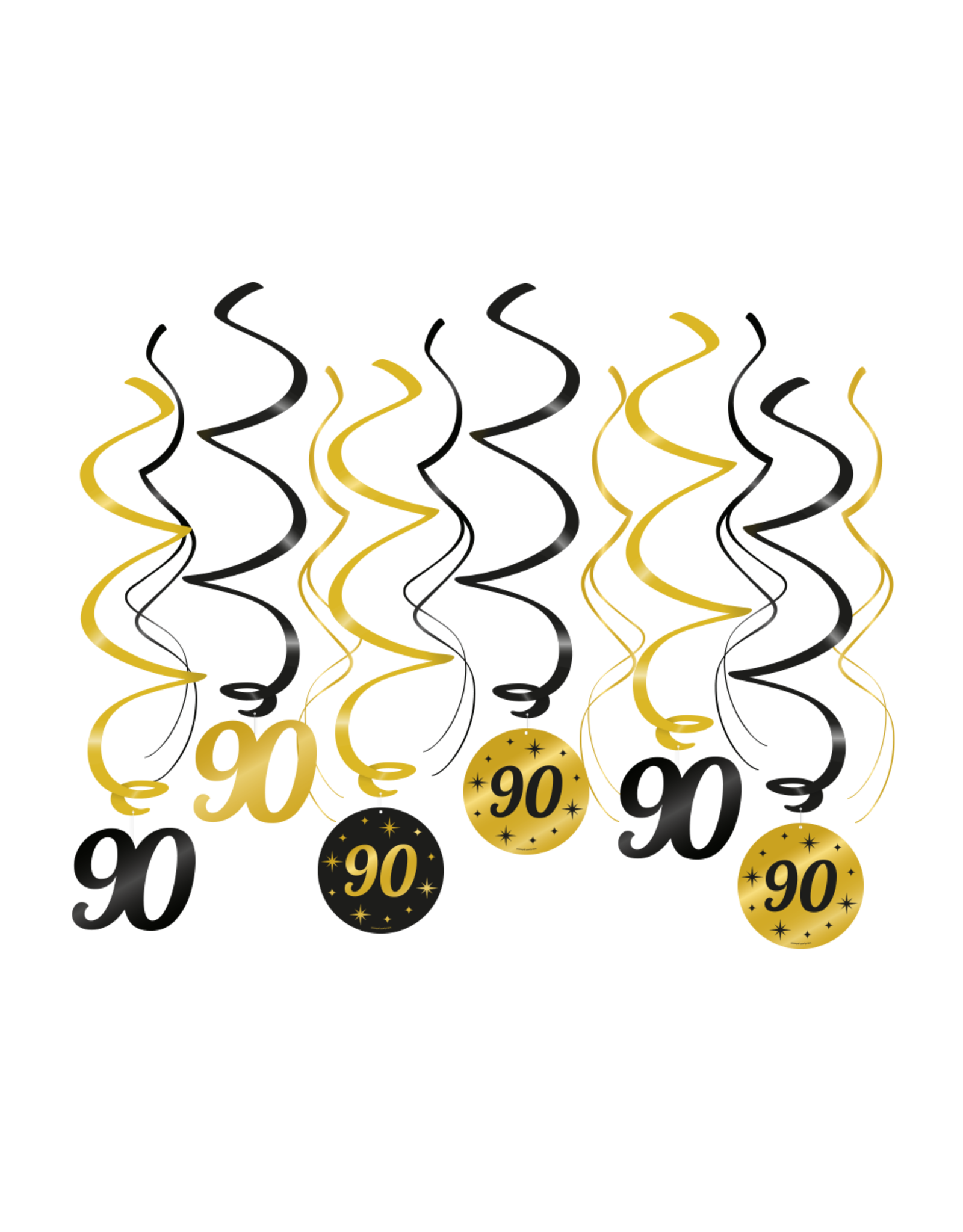Classy party swirls 90 jaar 12-delig
