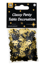 Classy tafelconfetti zwart/goud 16 jaar