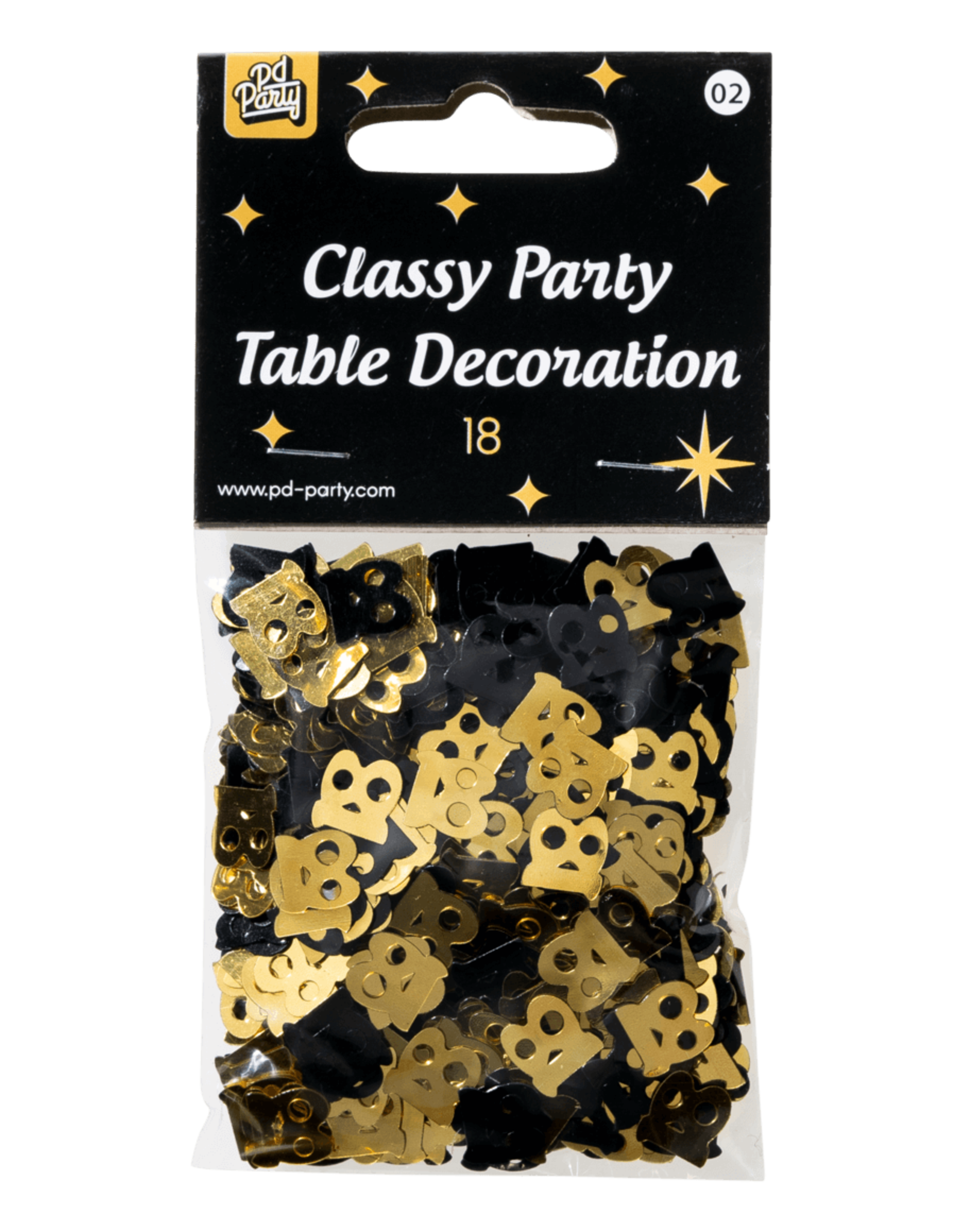 Classy tafelconfetti zwart/goud 18 jaar