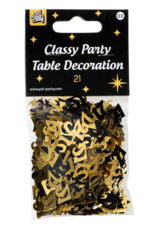 Classy tafelconfetti zwart/goud 21 jaar