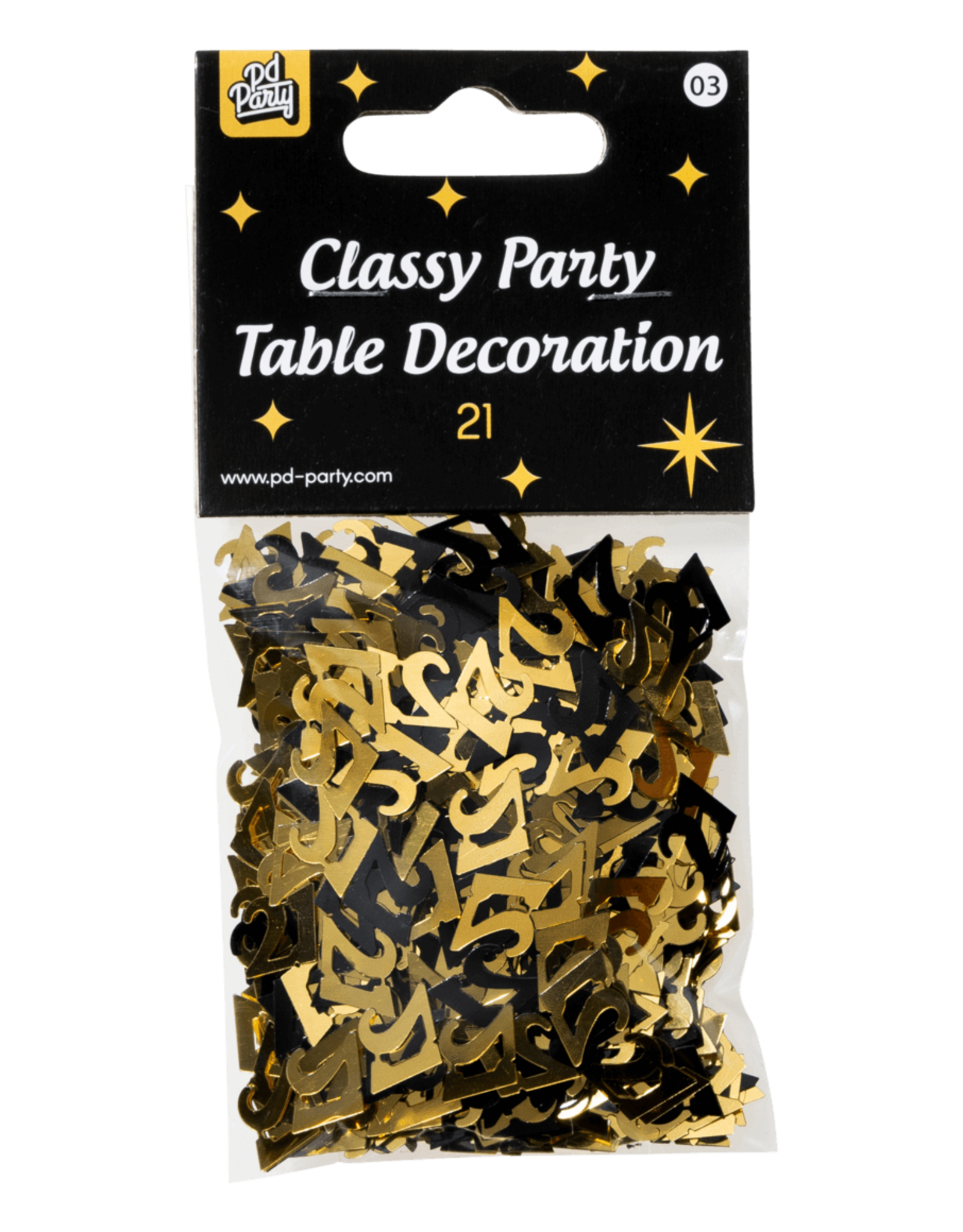 Classy tafelconfetti zwart/goud 21 jaar