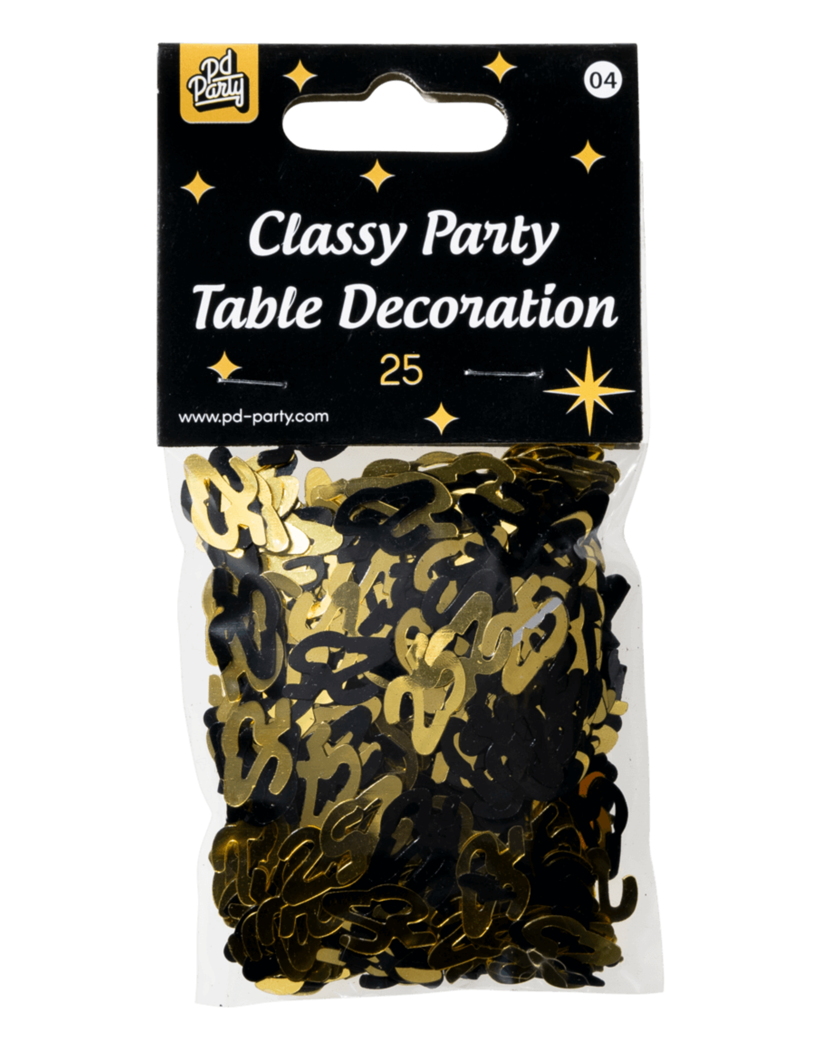 Classy tafelconfetti zwart/goud 25 jaar