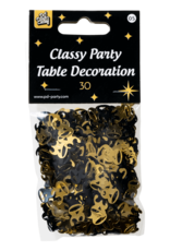 Classy tafelconfetti zwart/goud 30 jaar