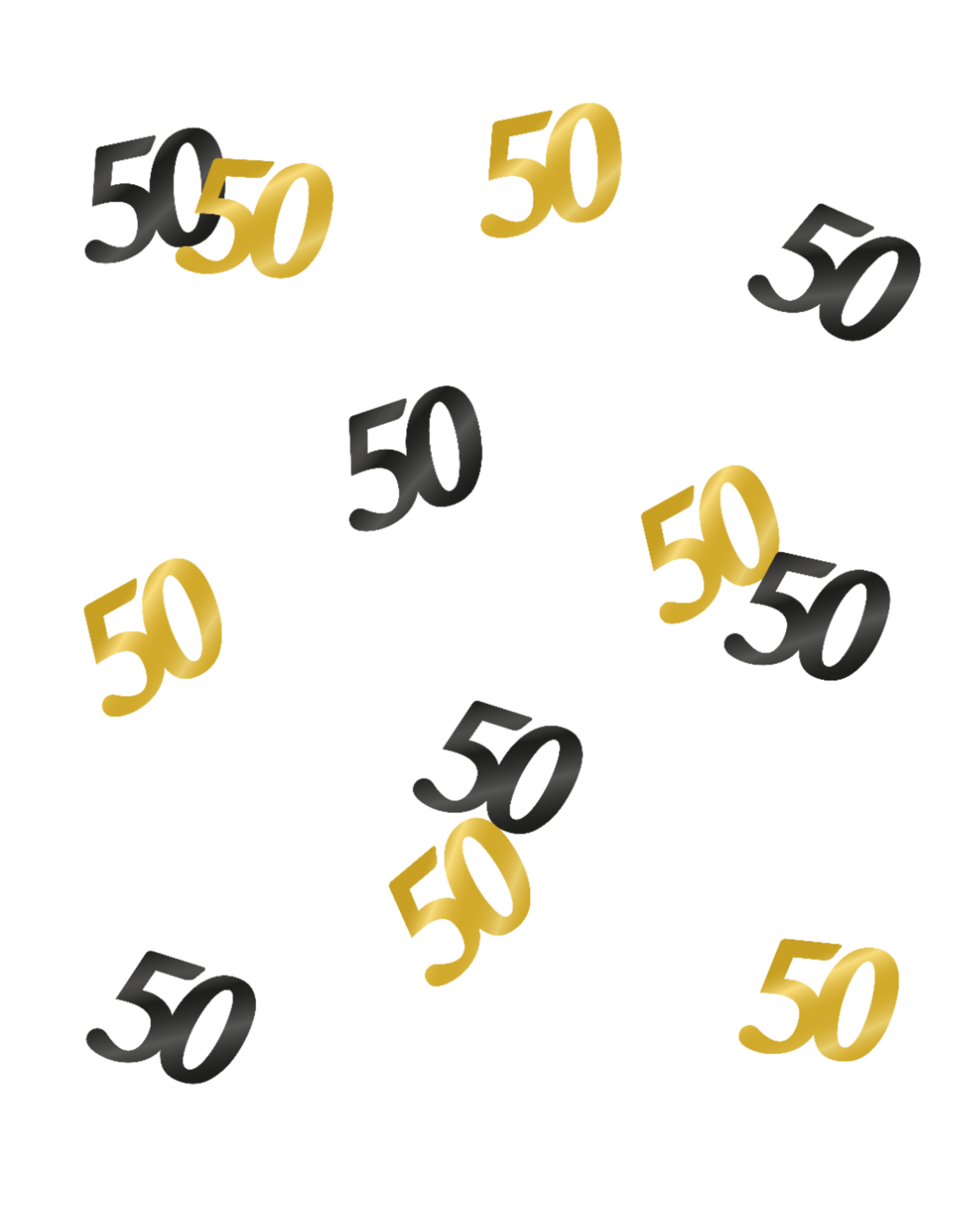 Classy tafelconfetti zwart/goud 50 jaar