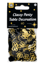 Classy tafelconfetti zwart/goud 60 jaar