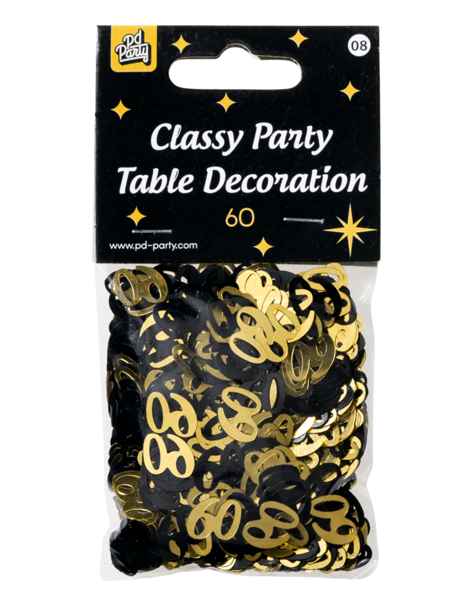 Classy tafelconfetti zwart/goud 60 jaar