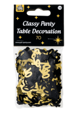 Classy tafelconfetti zwart/goud 70 jaar