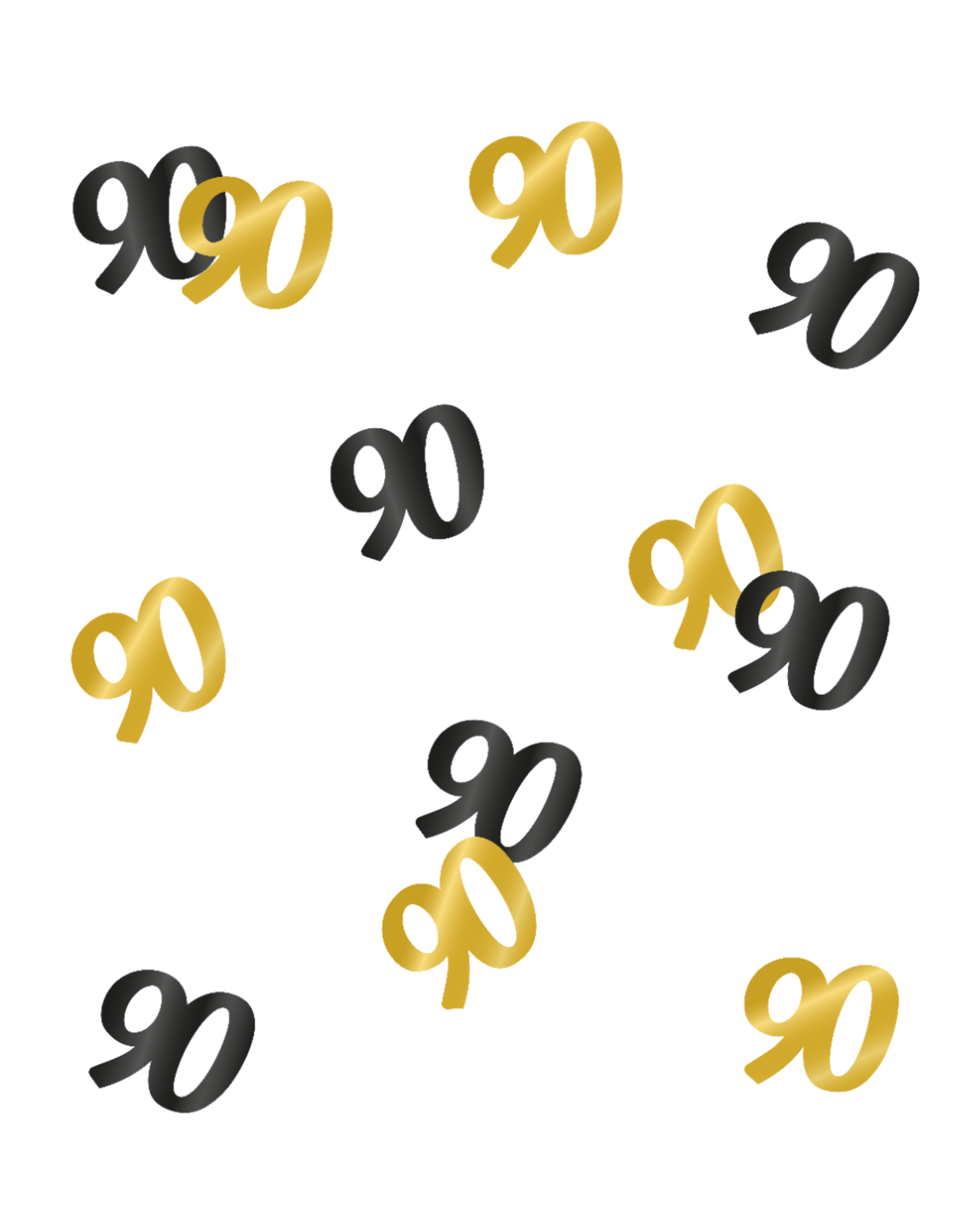 Classy tafelconfetti zwart/goud 90 jaar