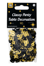 Classy tafelconfetti zwart/goud 90 jaar