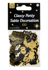 Classy tafelconfetti zwart/goud 100 jaar