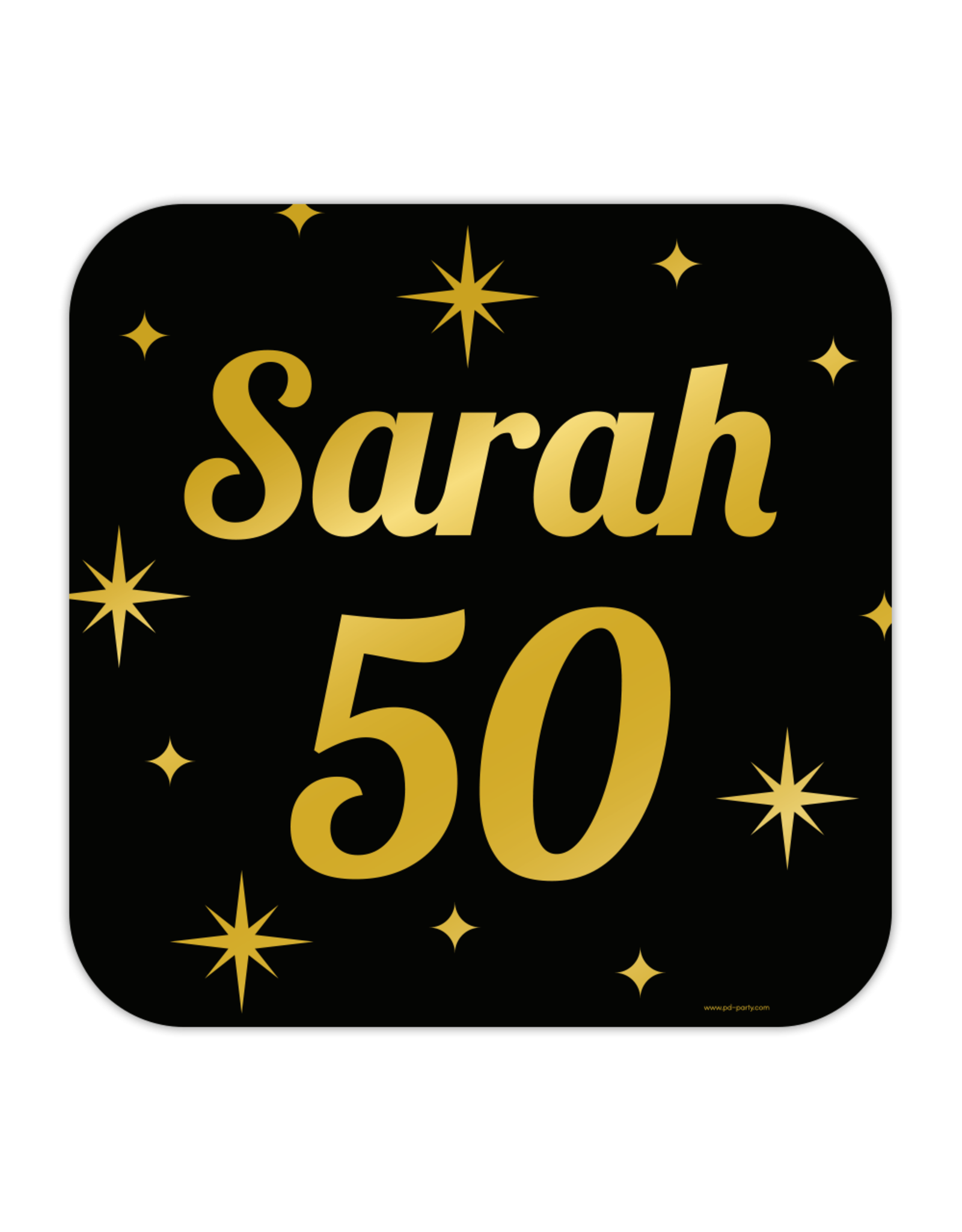 Classic party decoration sign Sarah 50