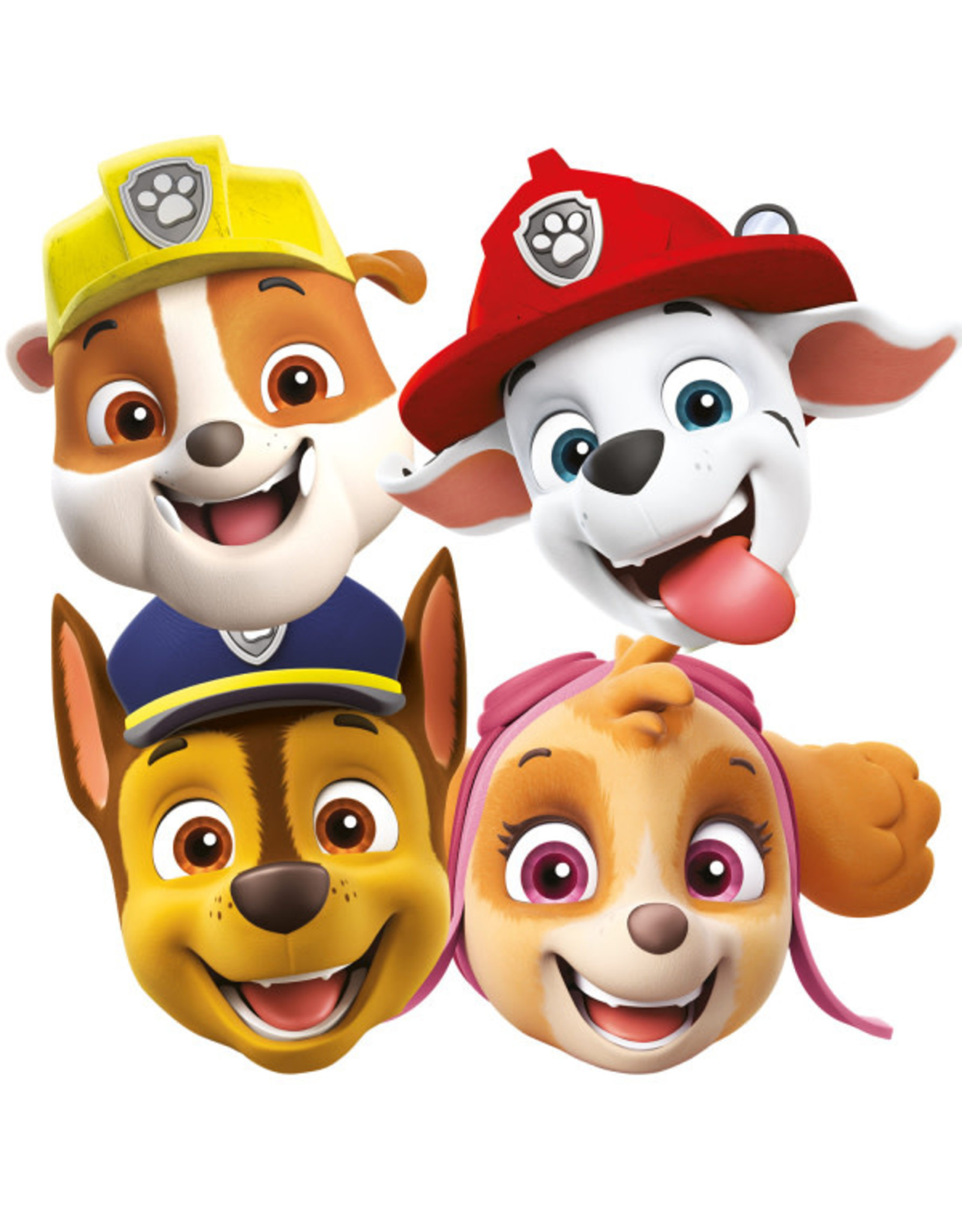 Paw Patrol rainbow kartonnen maskers 8 stuks