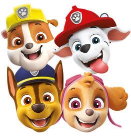 Paw Patrol rainbow kartonnen maskers 8 stuks