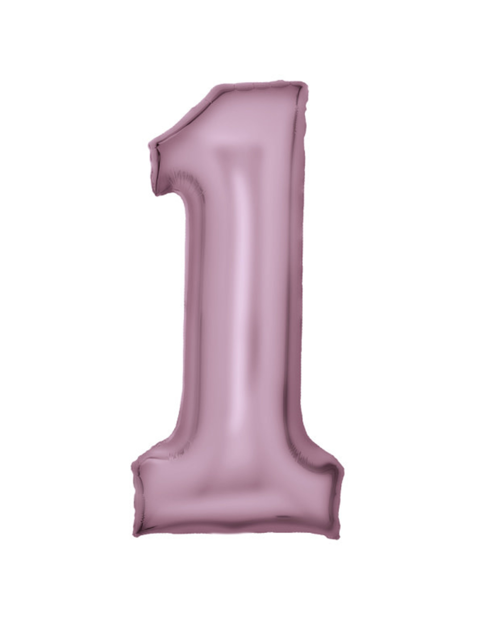 Folieballon pastel roze 86 cm cijfer 1