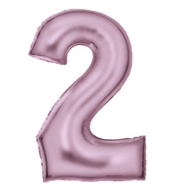 Folieballon pastel roze cijfer 2 86 cm