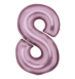 Folieballon pastel roze cijfer 8 86 cm