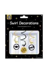 Classy black & gold swirl deco yes, you did it 3-delig