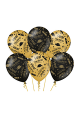 Classy black & gold latex ballonnen yes, you did it 6 stuks