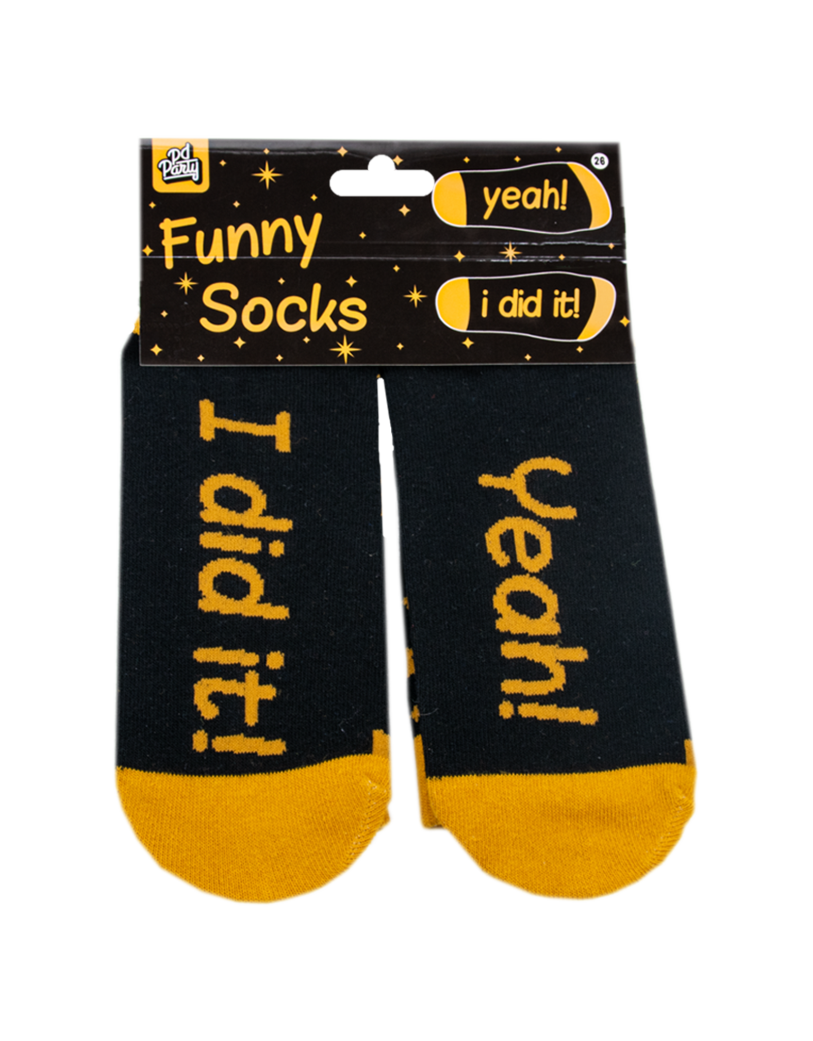 Funny socks black & gold I did it