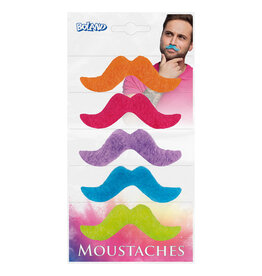 Boland snorren neon kleuren 5-pack