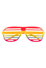 Boland partybril shutter shades regenboog