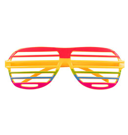 Boland partybril shutter shades regenboog