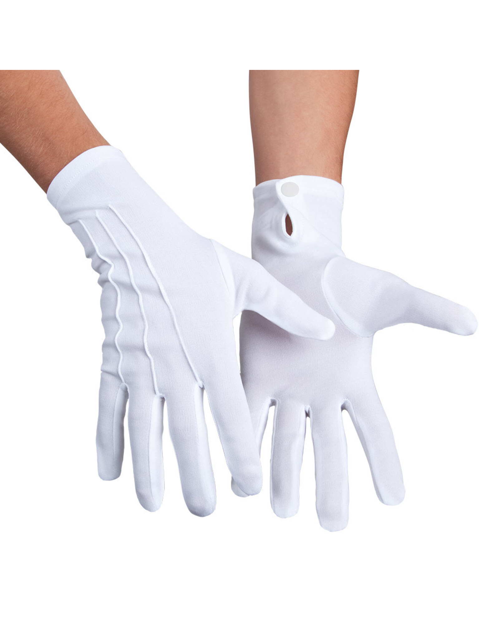 Boland handschoenen basic wit met drukknoop XL