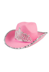 Boland cowboyhoed glitter roze