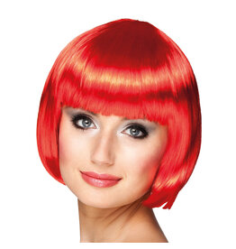 Boland pruik cabaret rood bobline