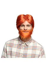 Boland pruik dude oranje met baard