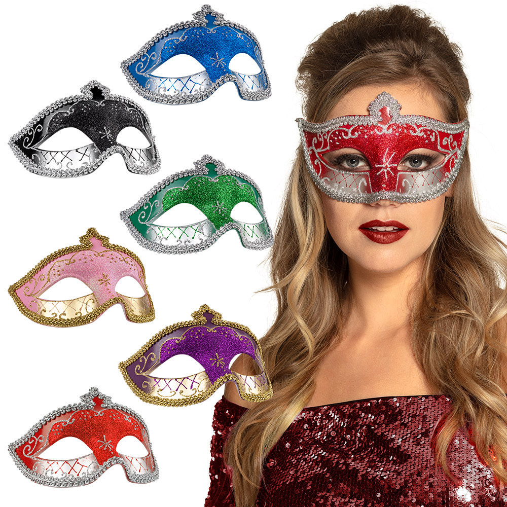 Oogmasker Venetiaans de Luxe Zwart