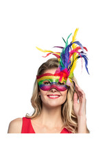 Boland oogmasker Venice arcobaleno regenboog kleuren