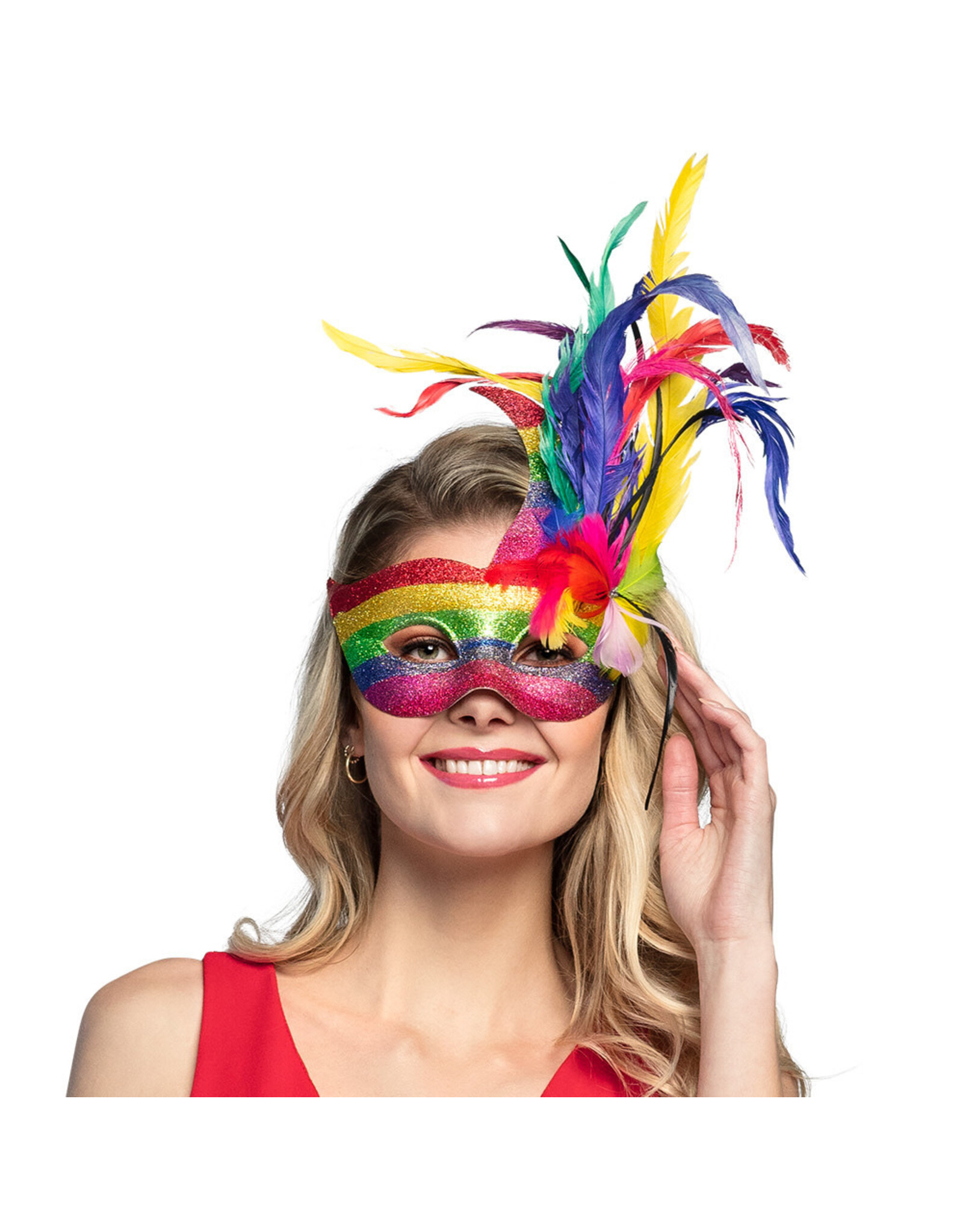 Boland oogmasker Venice arcobaleno regenboog kleuren