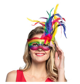 Boland oogmasker Venice arcobaleno regenboog kleuren