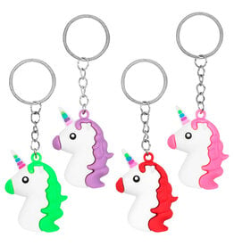 Boland uitdeelcadeautjes sleutelhangers Unicorn 4 stuks