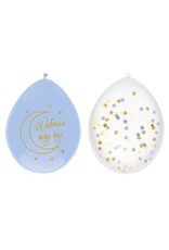 Ballonnen baby safari blue ’Welcome baby boy’ 6 stuks