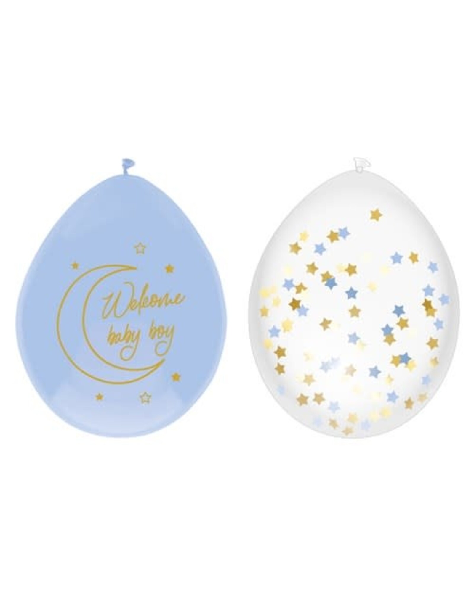 Ballonnen baby safari blue ’Welcome baby boy’ 6 stuks