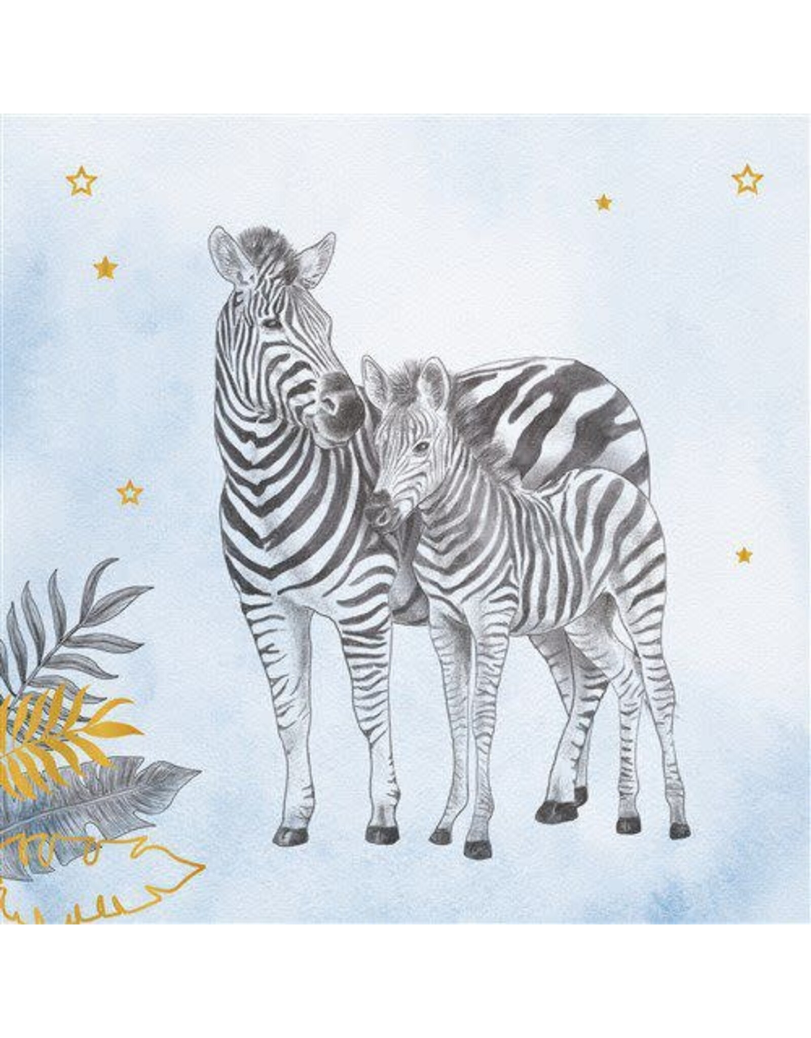Servetten baby safari blauw 25 cm 20 stuks