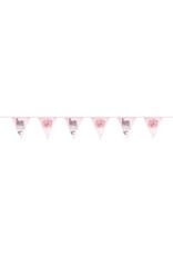 Vlaggenlijn baby safari pink, you are loved 6 meter