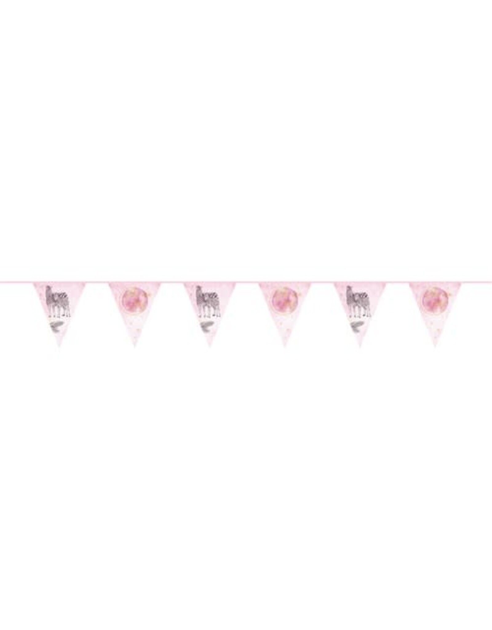 Vlaggenlijn baby safari pink, you are loved 6 meter