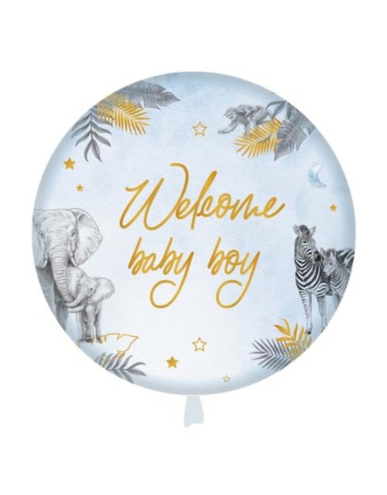 Folieballon baby safari welcome baby boy 45 cm