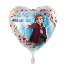 Folieballon Frozen Anna hartelijk gefeliciteerd 43 cm