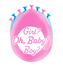 Gender reveal latex ballonnen 6 stuks